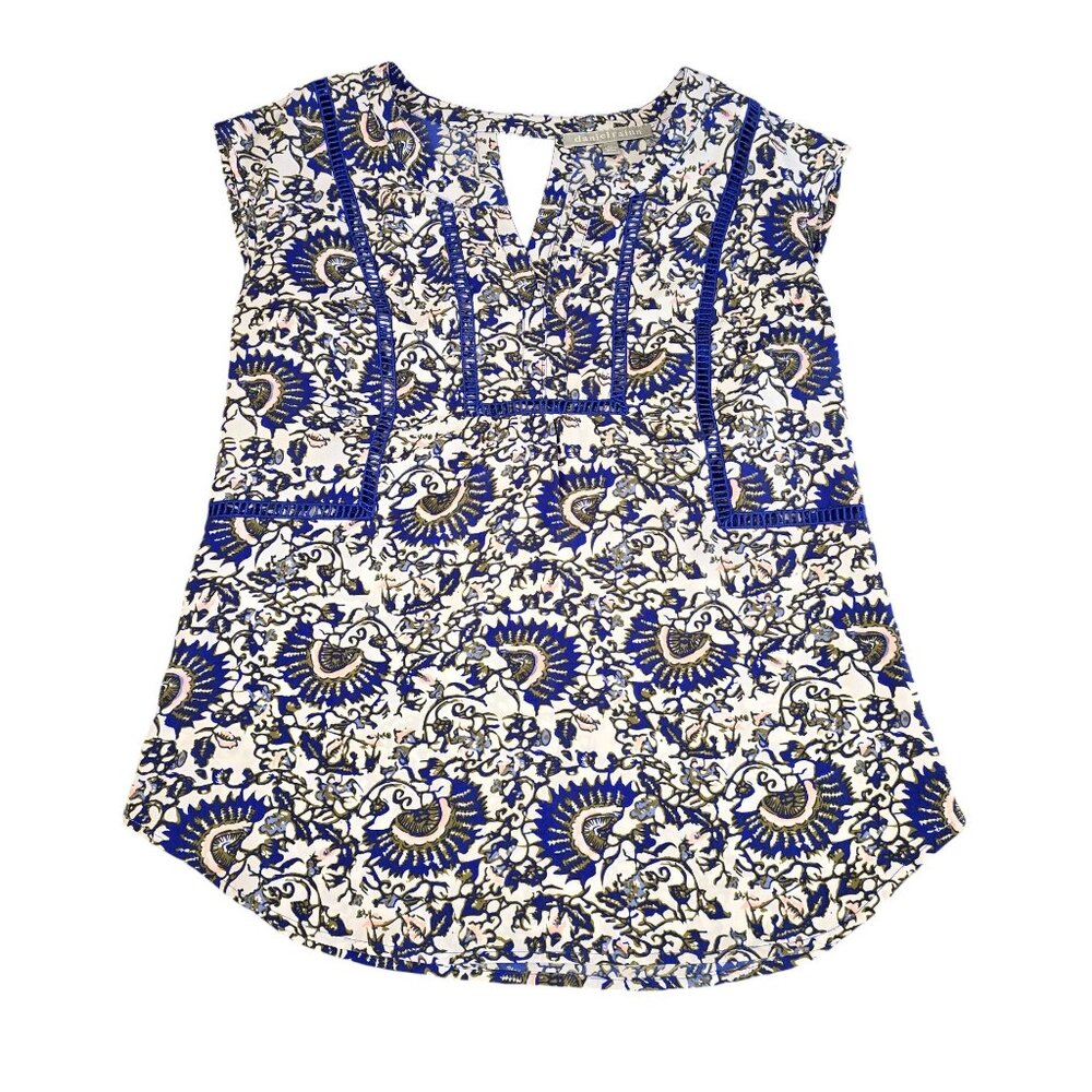 Daniel Rainn White Floral Sleeveless Blouse‎  Size: PS Excellent Used Condition